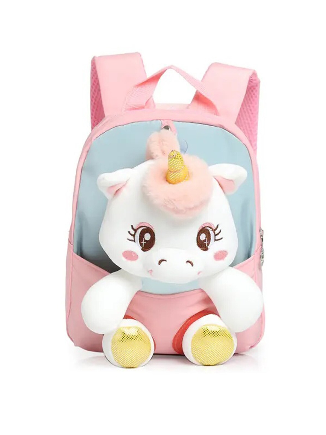 Smily Kiddos Unisex Kids Unicorn Plush Applique Backpack, Pink