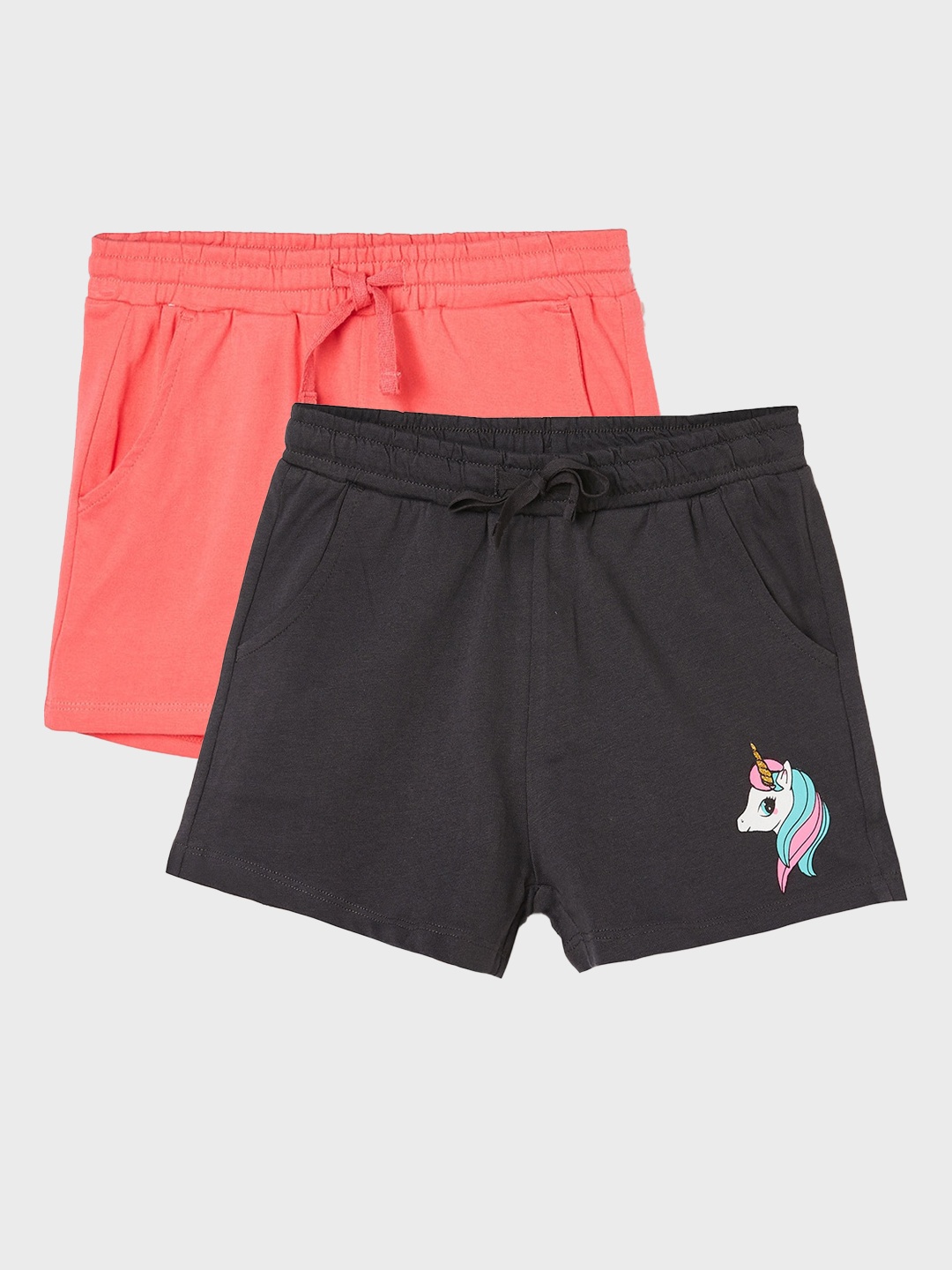 

Fame Forever by Lifestyle Girls Pack Of 2 Mid-Rise Cotton Shorts, Black