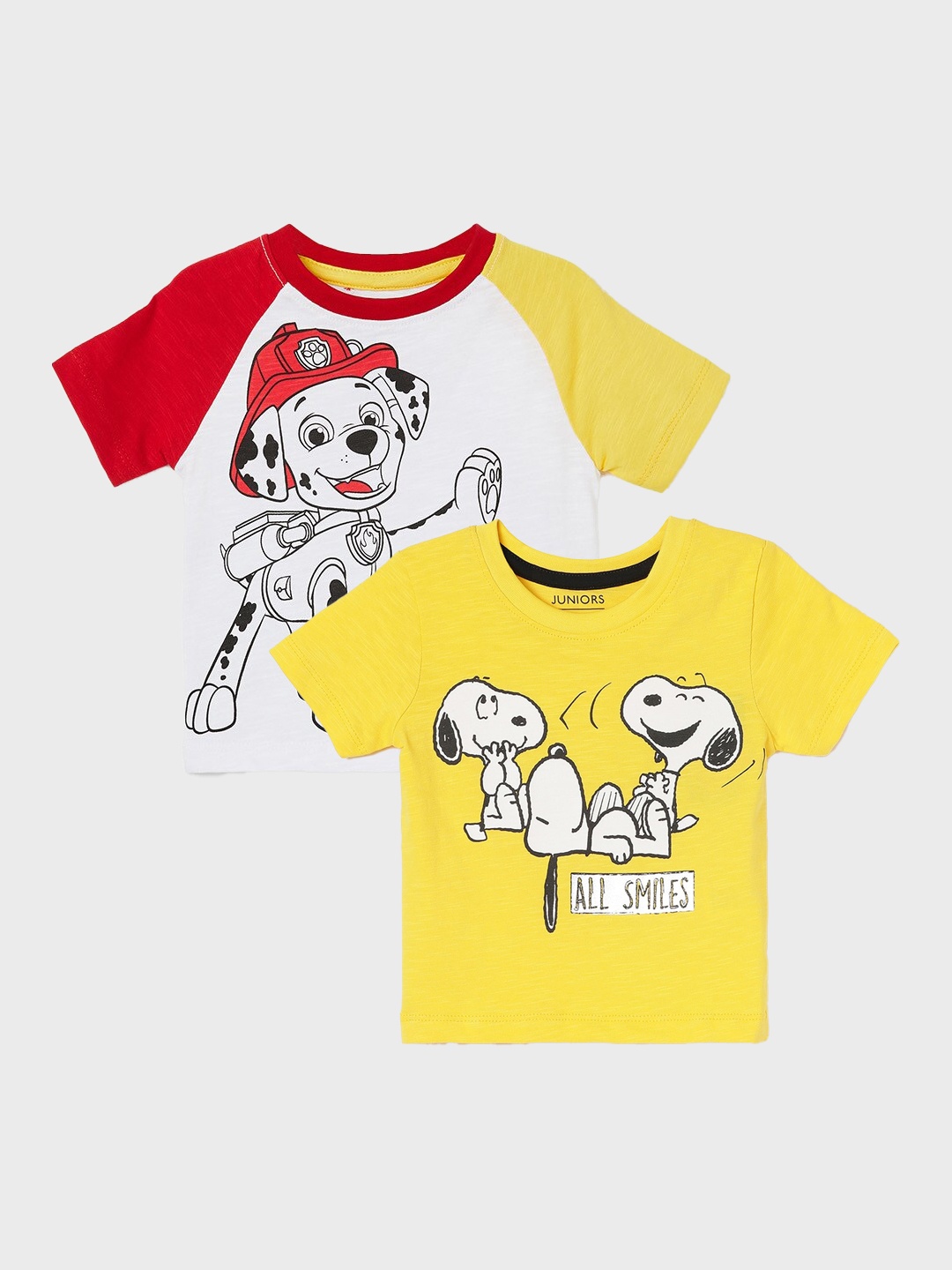 

Juniors by Lifestyle Boys Pack Of 2 Printed Cotton T-shirt, Yellow