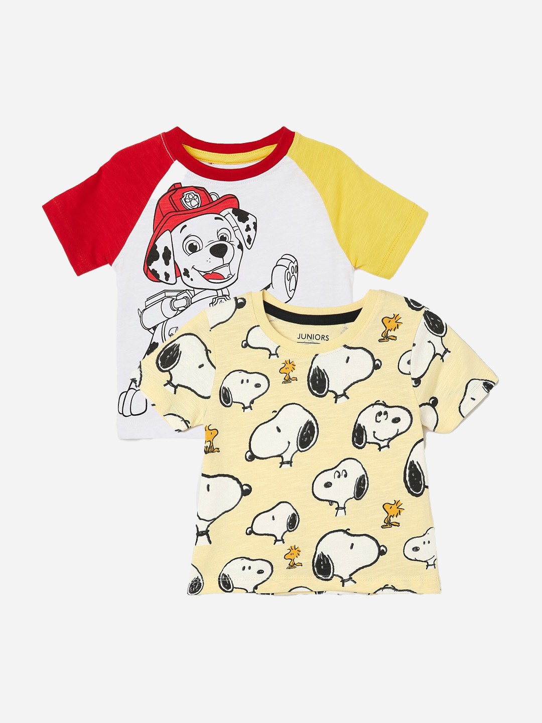 

Juniors by Lifestyle Boys Pack Of 2 Printed Cotton T-shirt, Yellow