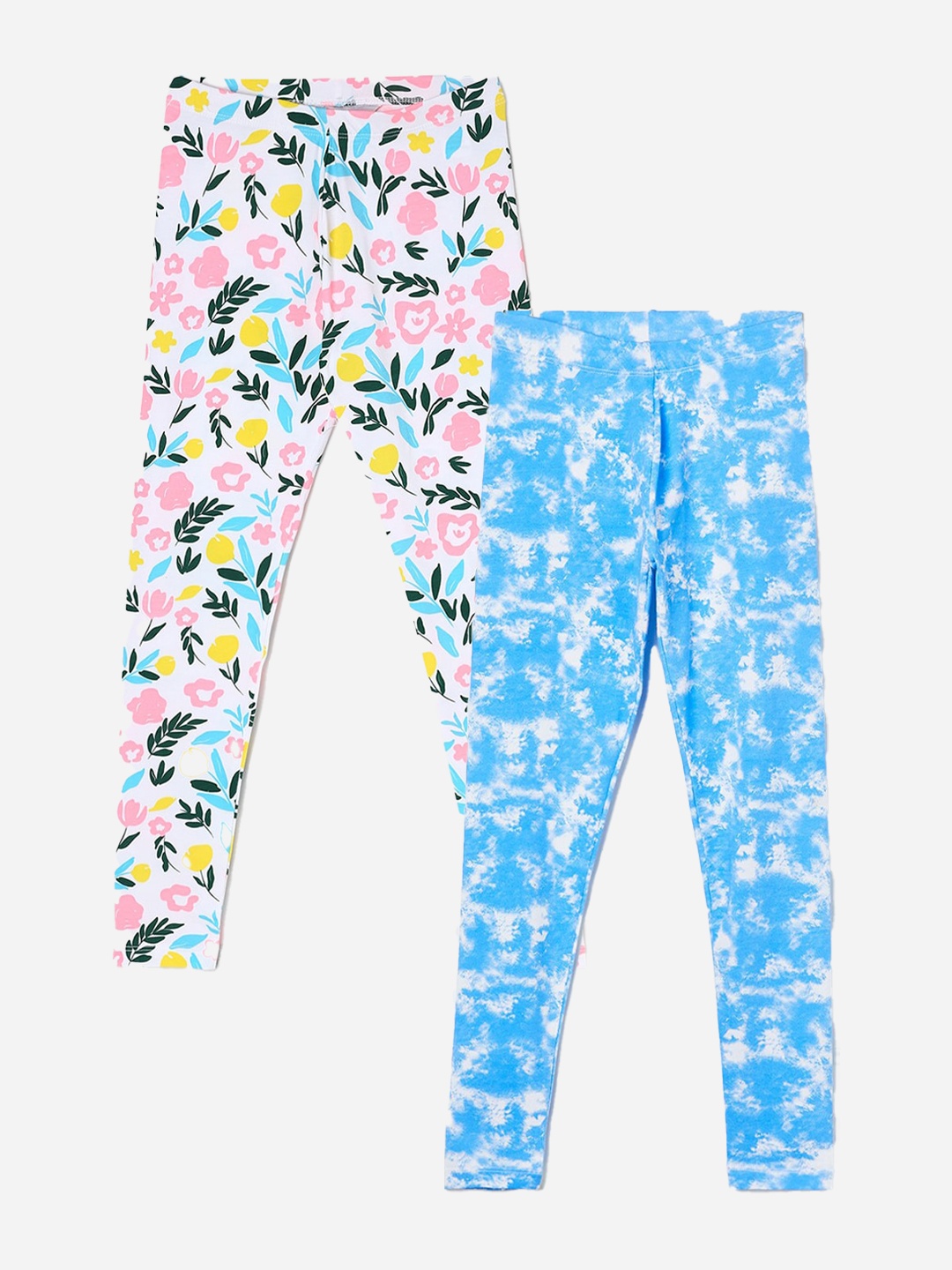 

Fame Forever by Lifestyle Girls Pack Of 2 Cotton Lycra Ankle-Length Leggings, Blue