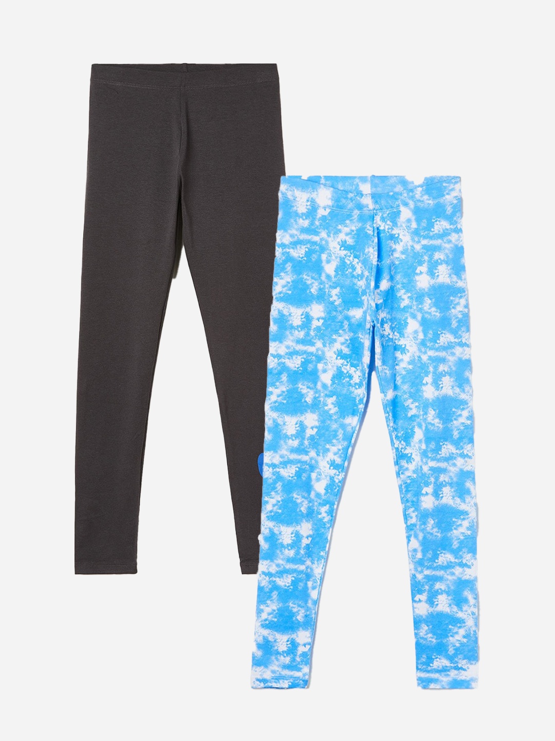 

Fame Forever by Lifestyle Girls Pack Of 2 Cotton Lycra Ankle-Length Leggings, Blue