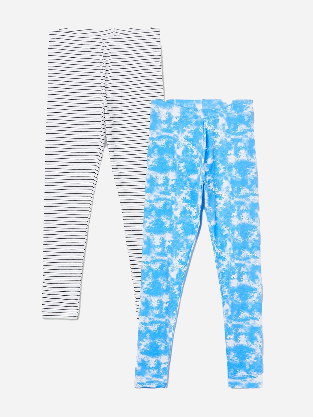 

Fame Forever by Lifestyle Girls Pack Of 2 Cotton Lycra Ankle-Length Leggings, Blue