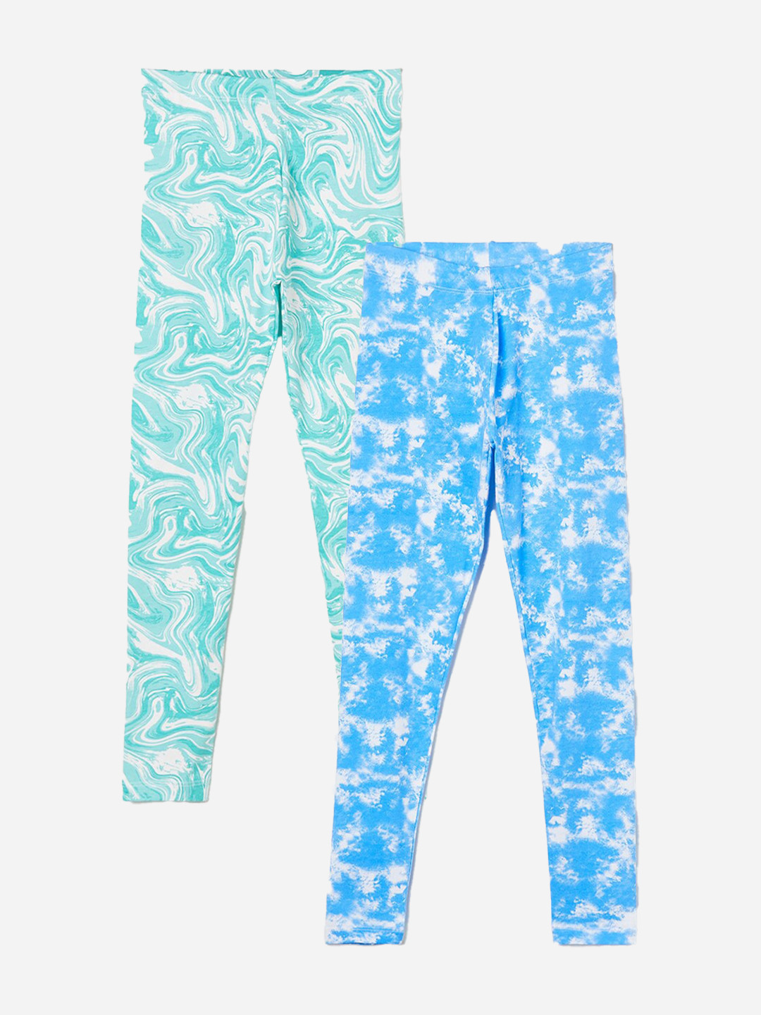 

Fame Forever by Lifestyle Girls Pack Of 2 Dyed Cotton Lycra Ankle-Length Leggings, Blue
