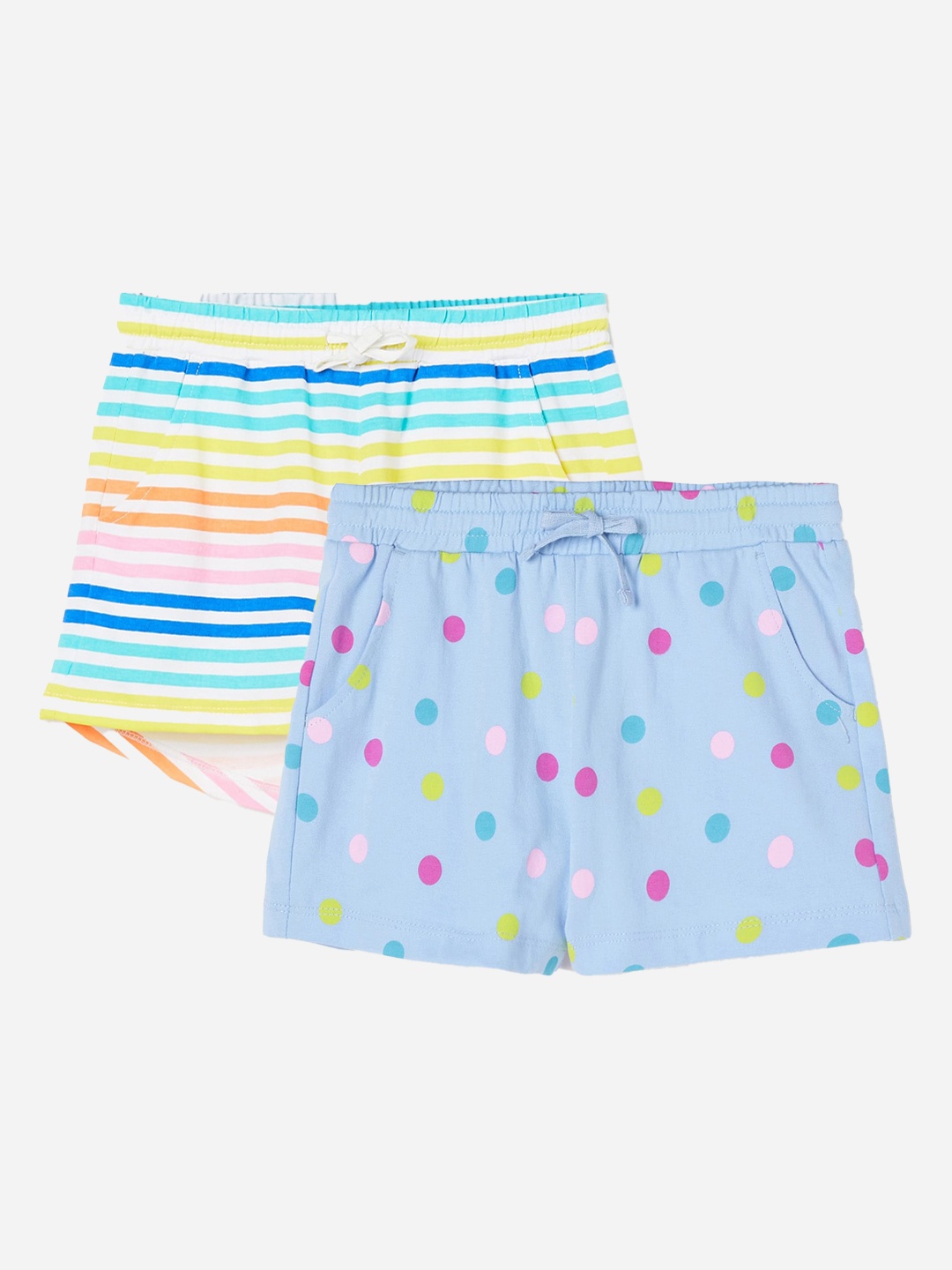 

Fame Forever by Lifestyle Girls Pack Of 2 Mid-Rise Cotton Shorts, Blue