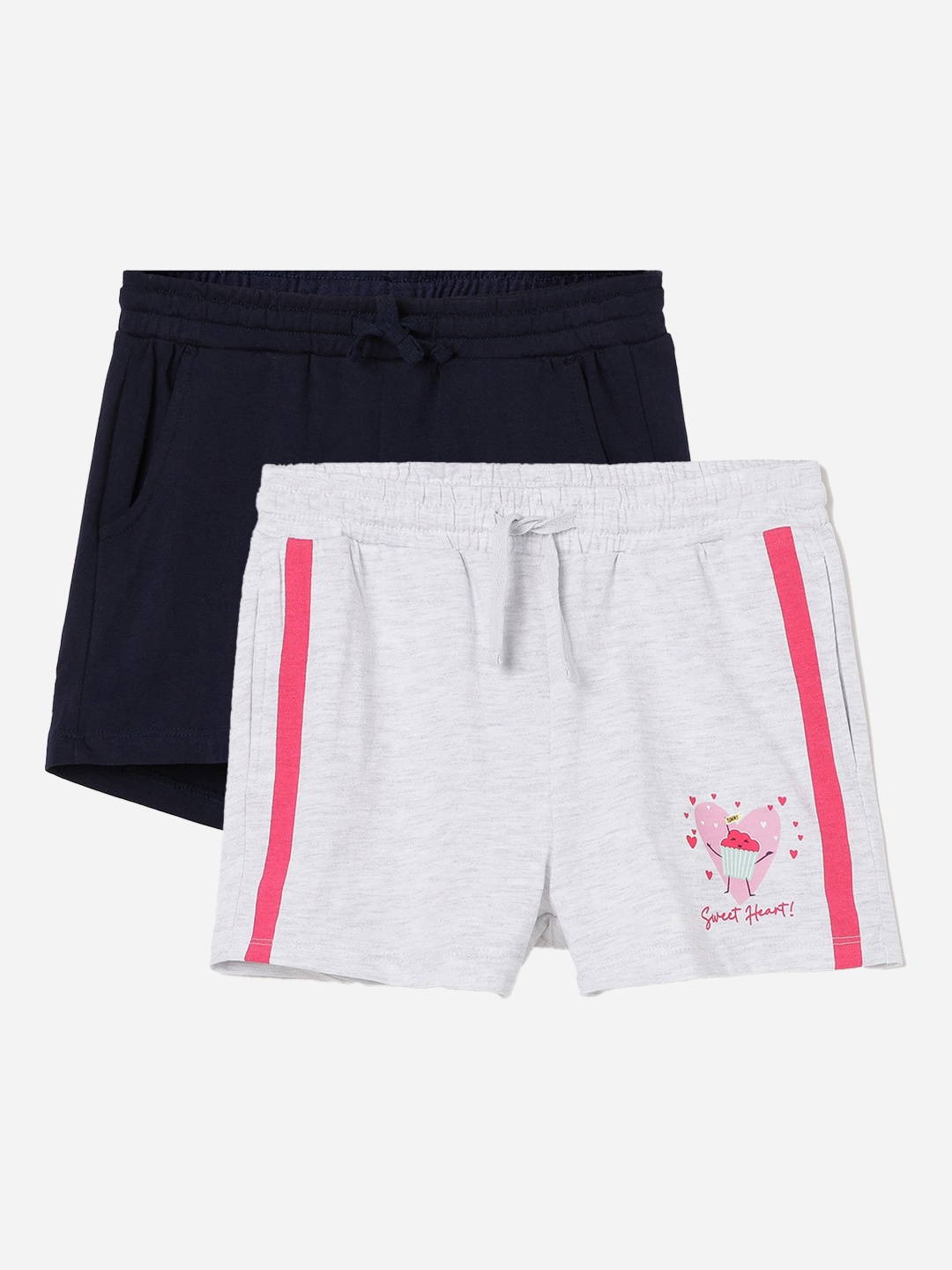 

Fame Forever by Lifestyle Girls Pack Of 2 Mid-Rise Cotton Shorts, Grey