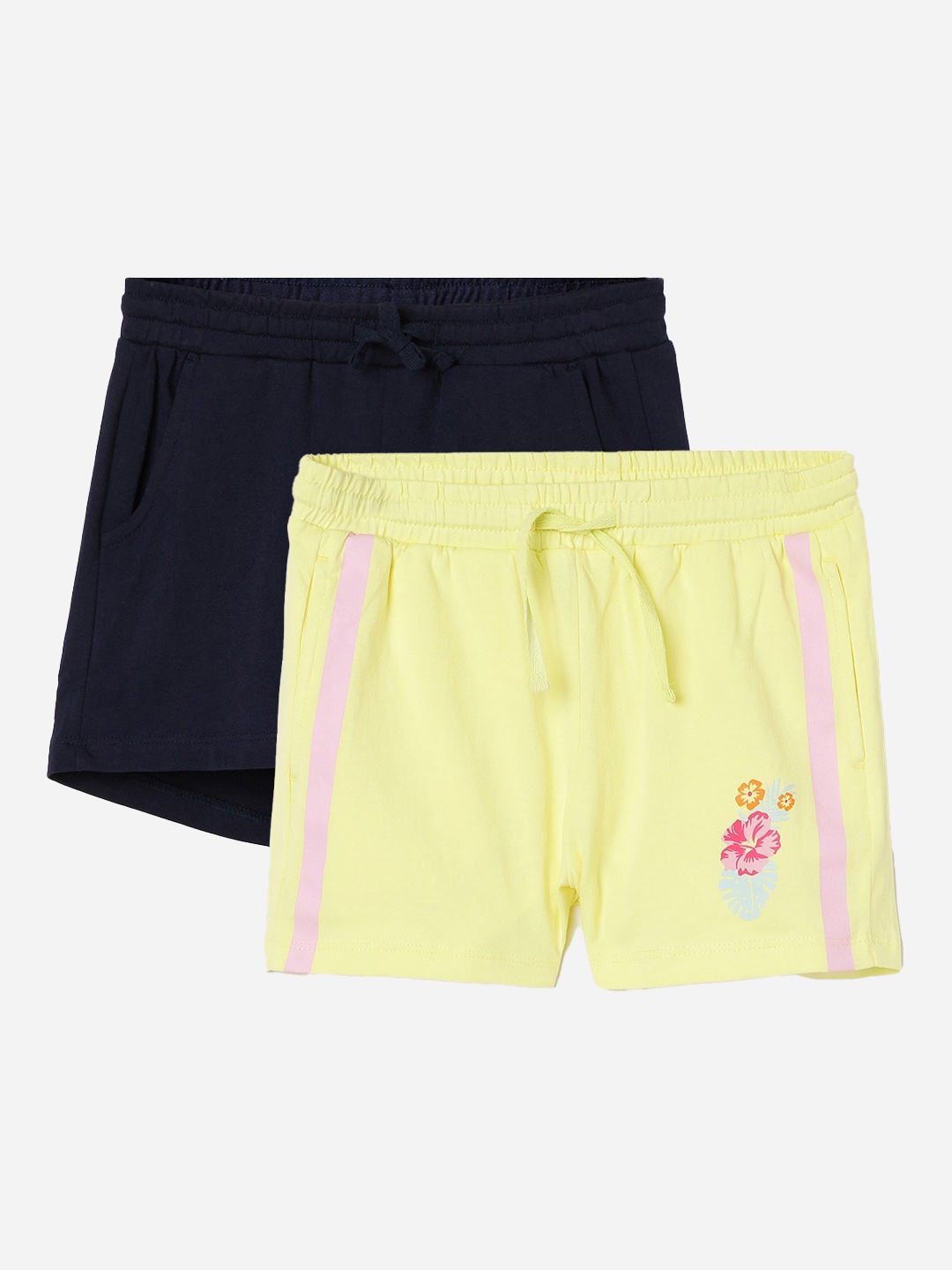 

Fame Forever by Lifestyle Girls Pack Of 2 Mid-Rise Cotton Shorts, Yellow