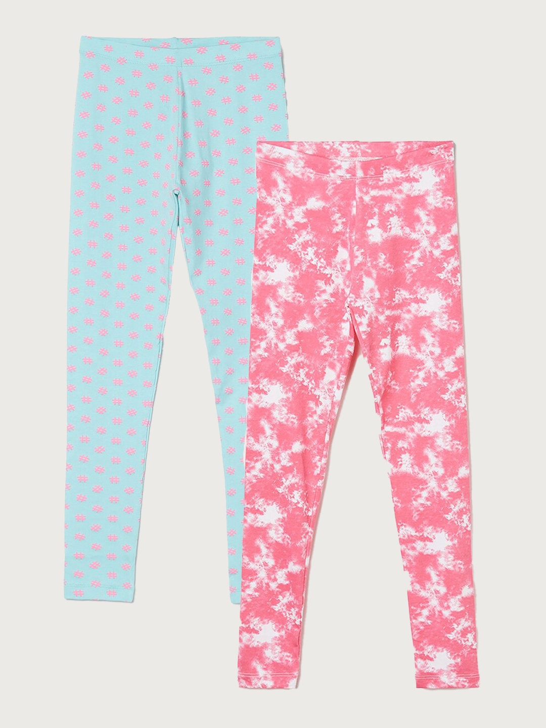 

Fame Forever by Lifestyle Girls Pack Of 2 Cotton Lycra Ankle-Length Leggings, Pink