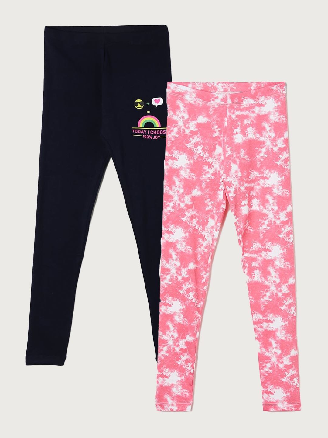 

Fame Forever by Lifestyle Girls Pack Of 2 Cotton Lycra Ankle-Length Leggings, Pink