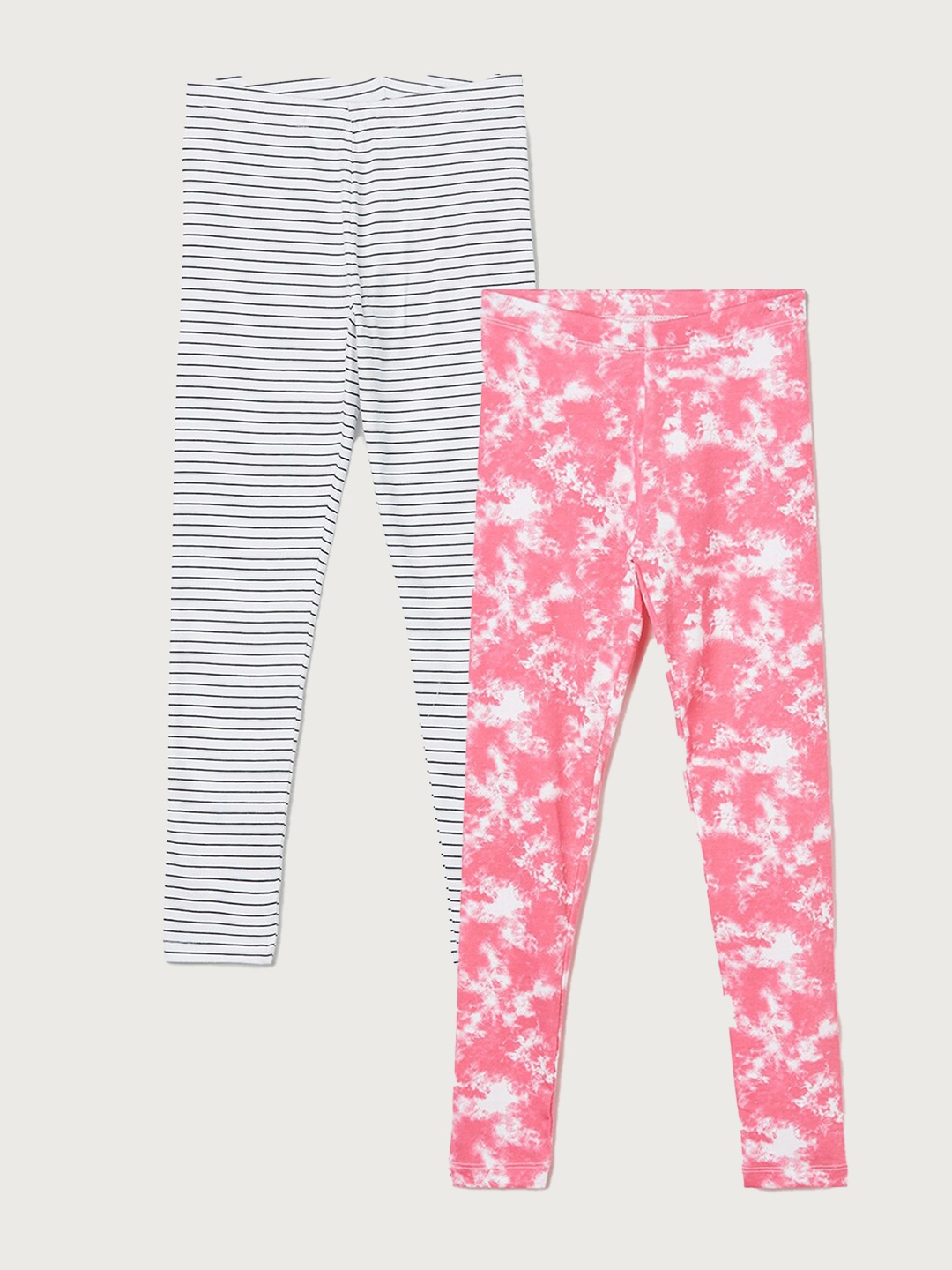 

Fame Forever by Lifestyle Girls Pack Of 2 Cotton Lycra Ankle-Length Leggings, Pink