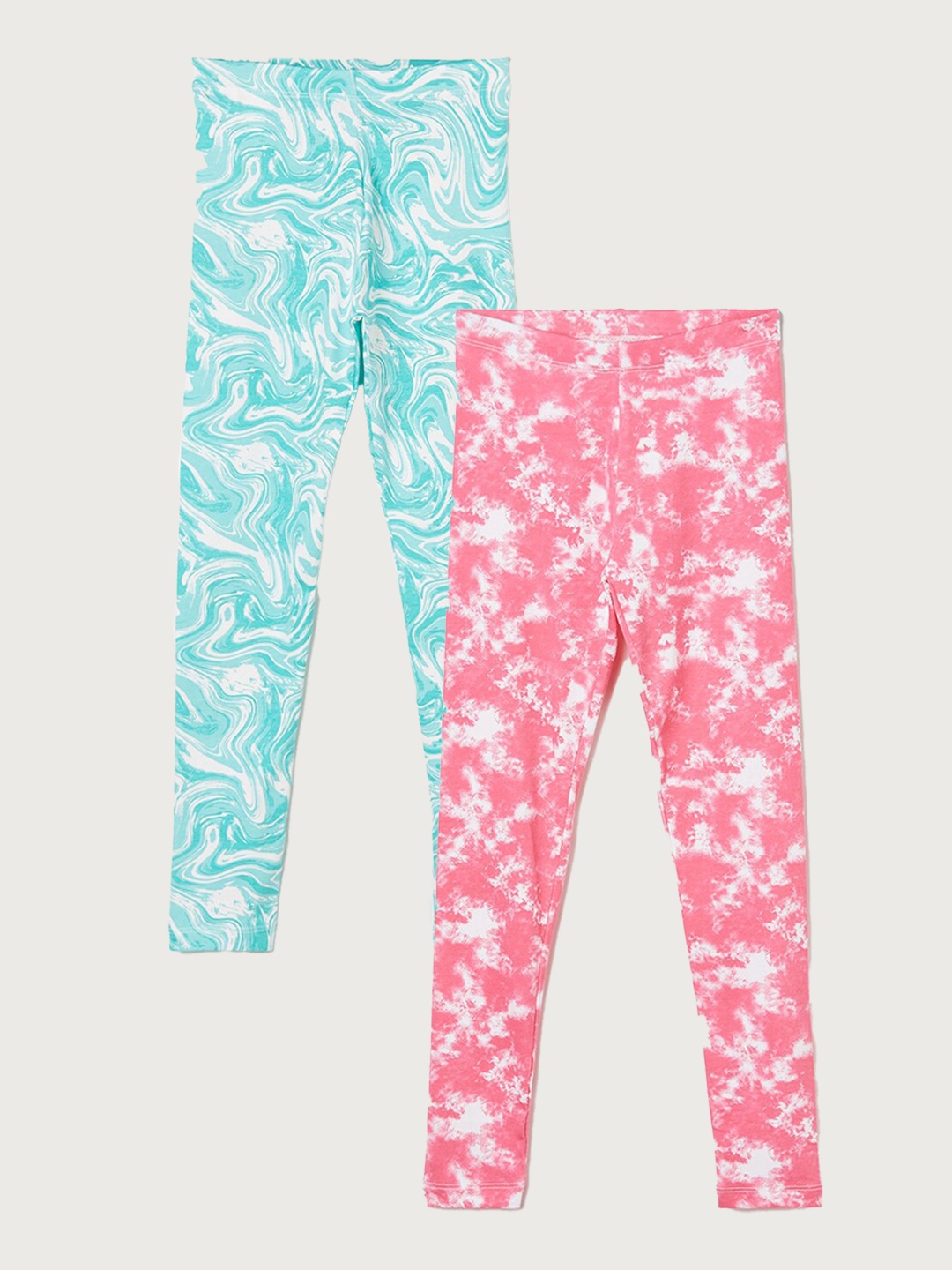 

Fame Forever by Lifestyle Girls Pack Of 2 Dyed Cotton Lycra Ankle-Length Leggings, Pink