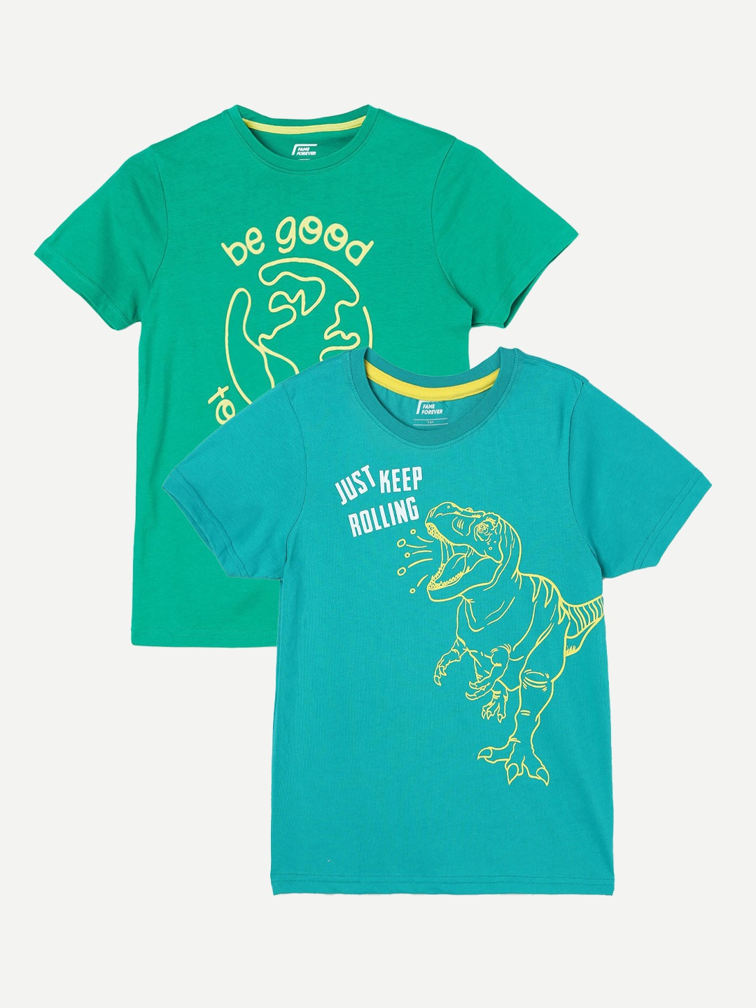 

Fame Forever by Lifestyle Boys Pack Of 2 Printed Cotton T-shirt, Blue