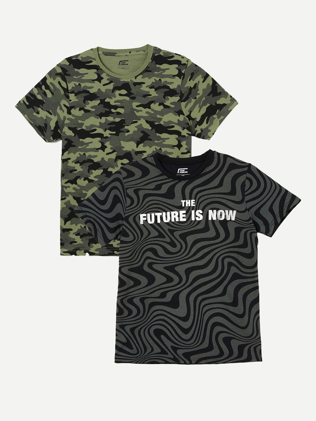 

Fame Forever by Lifestyle Boys Pack Of 2 Printed Cotton T-shirt, Black