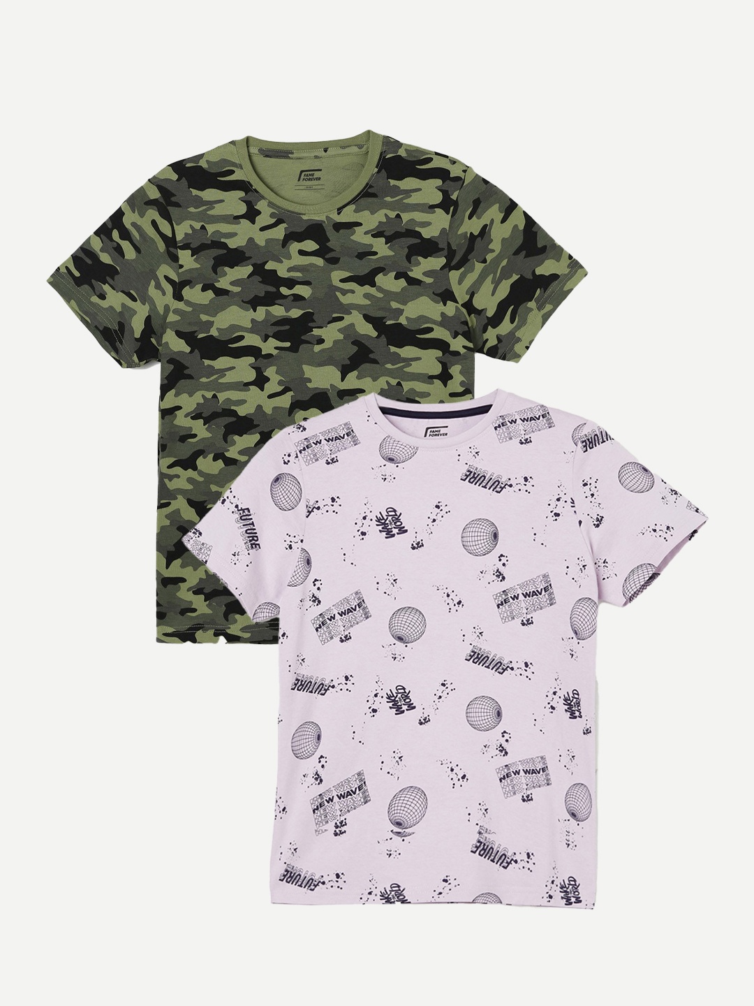 

Fame Forever by Lifestyle Boys Pack Of 2 Printed Cotton T-shirt, Purple