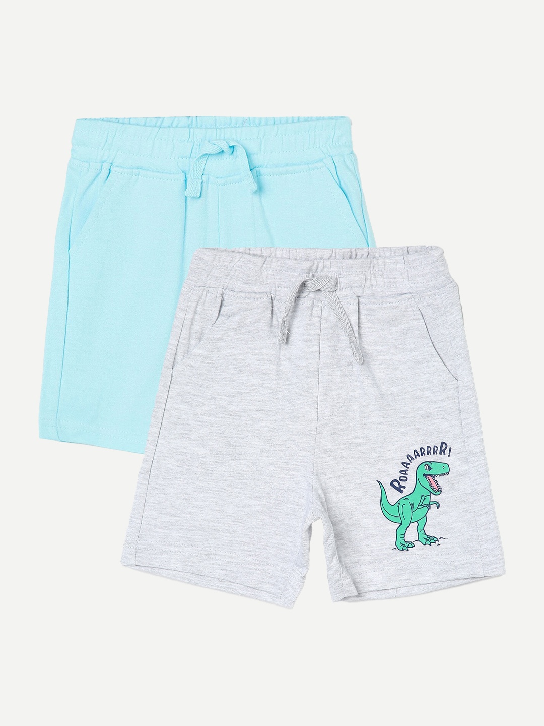 

Juniors by Lifestyle Boys Pack Of 2 Printed Cotton Shorts, Grey