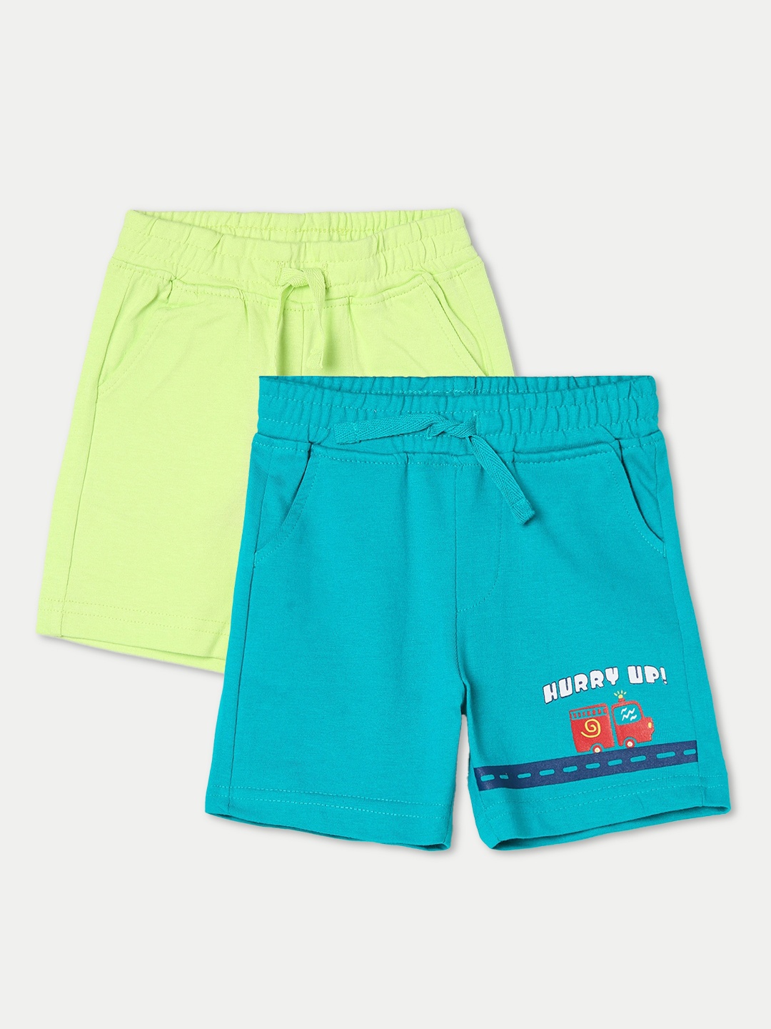

Juniors by Lifestyle Boys Pack Of 2 Printed Cotton Shorts, Turquoise blue