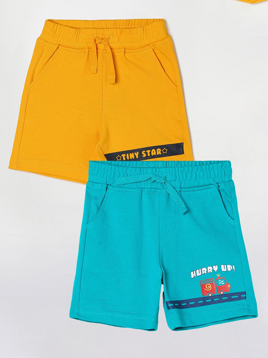 

Juniors by Lifestyle Boys Pack Of 2 Printed Cotton Shorts, Turquoise blue