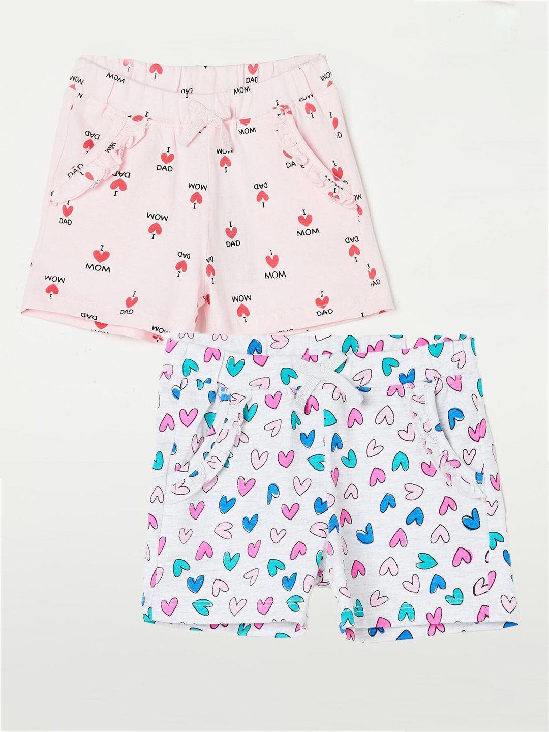 

Juniors by Lifestyle Girls Pack Of 2 Printed Pure Cotton Shorts, White