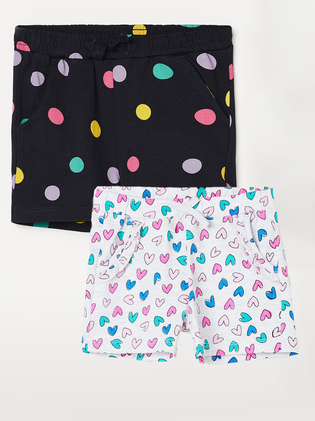 

Juniors by Lifestyle Girls Pack Of 2 Printed Pure Cotton Shorts, White