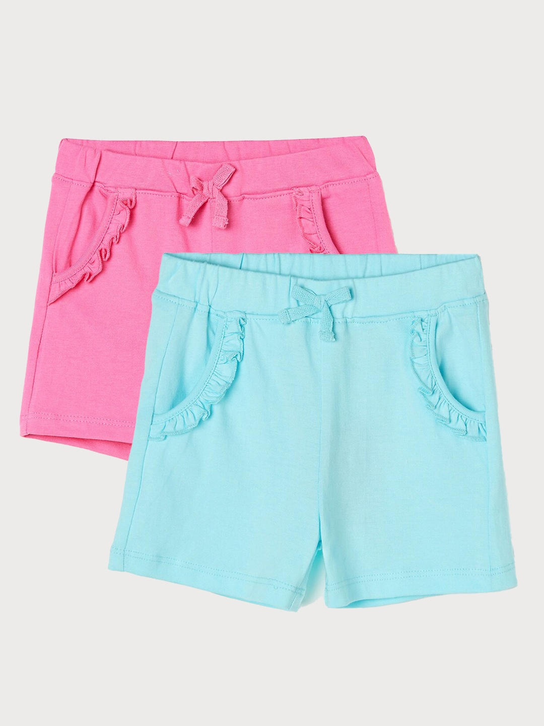 

Juniors by Lifestyle Girls Pack Of 2 Printed Pure Cotton Shorts, Blue