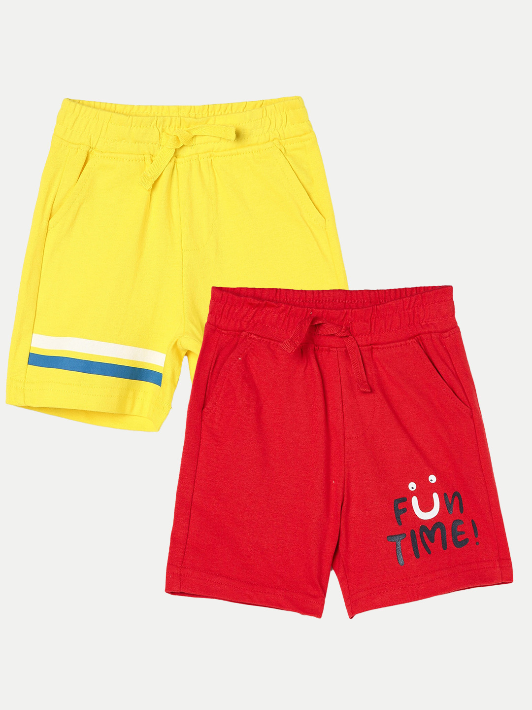

Juniors by Lifestyle Boys Pack Of 2 Printed Cotton Shorts, Yellow