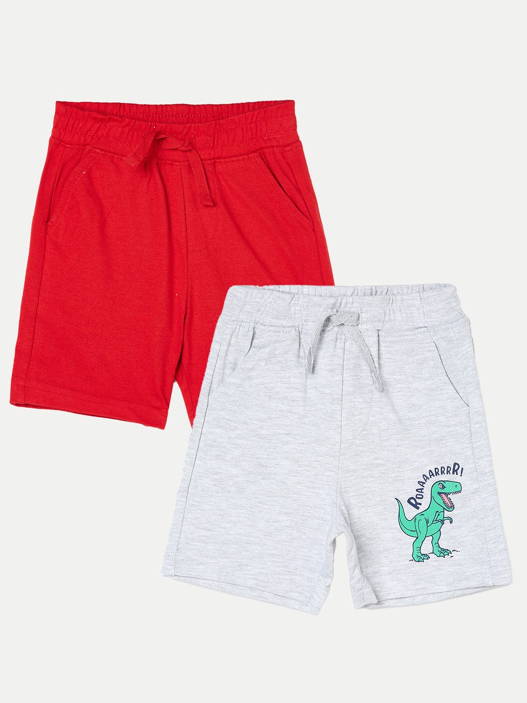 

Juniors by Lifestyle Boys Pack Of 2 Printed Cotton Shorts, Grey