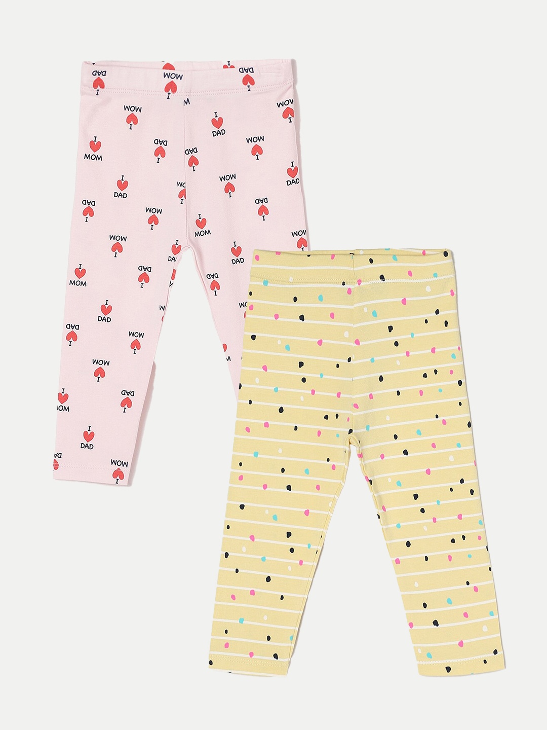 

Juniors by Lifestyle Girls Pack Of 2 Printed Ankle Length Leggings, Yellow