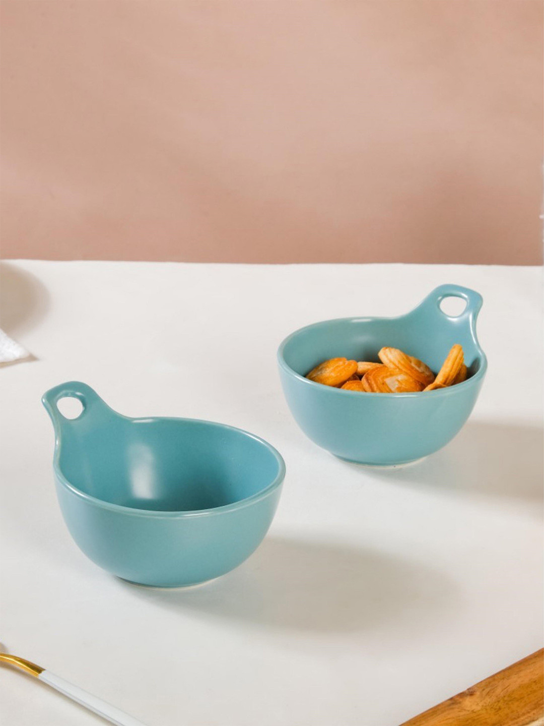 

Nestasia Blue 2 Pieces Ceramic Glossy Bowls 230ml Each