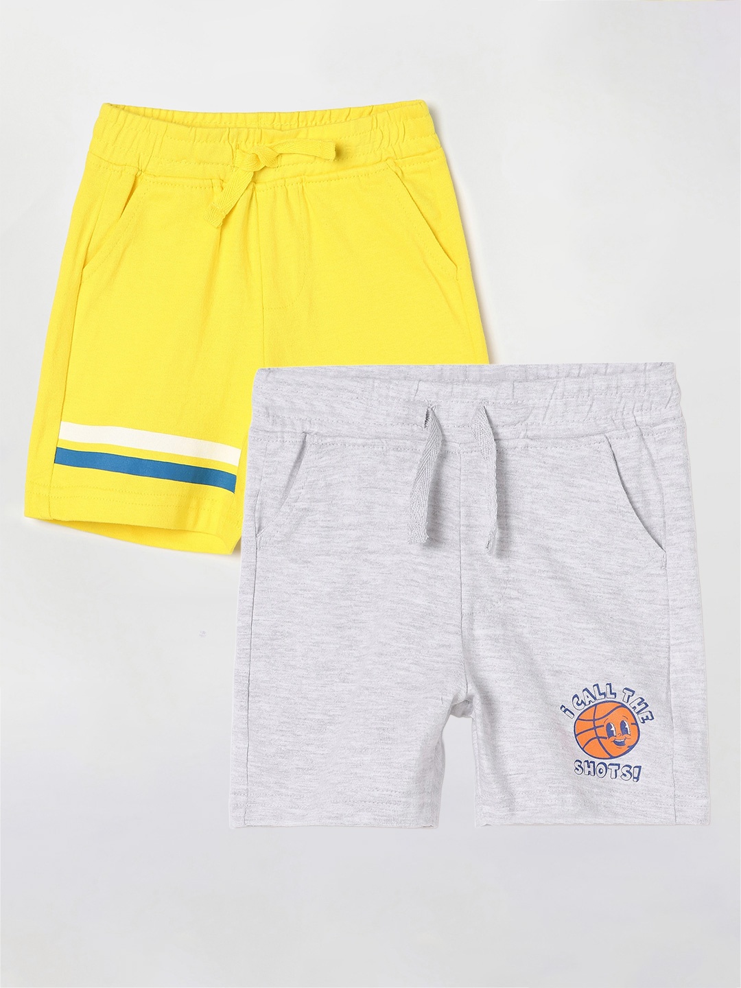 

Juniors by Lifestyle Boys Pack of 2 Cotton ShortsQC COMPLETED, Grey melange