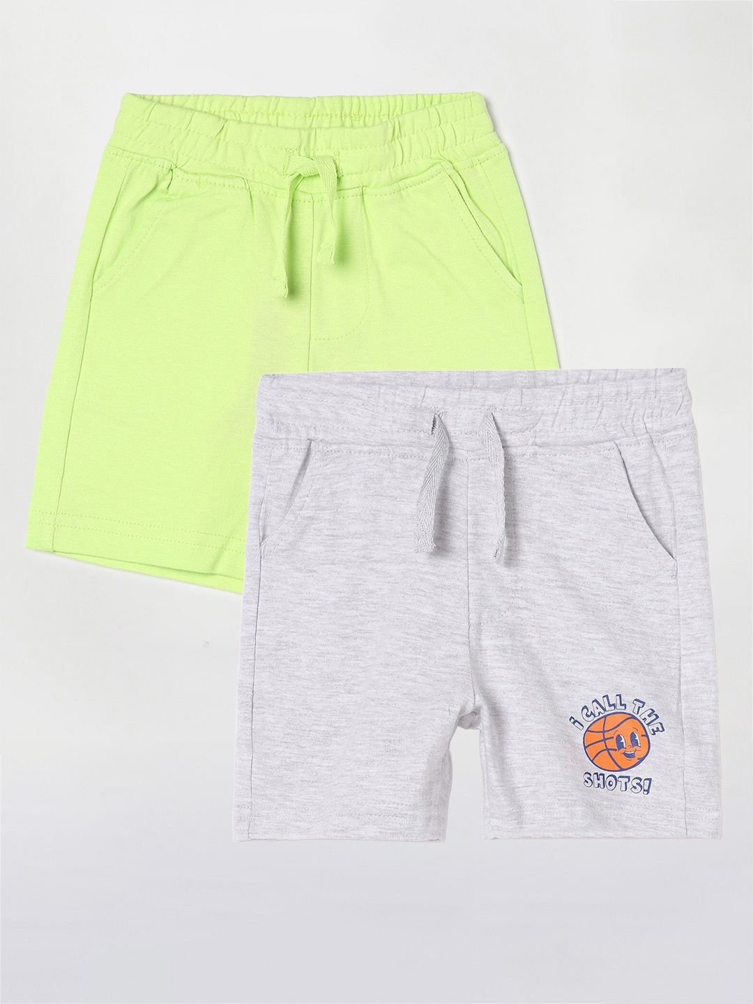

Juniors by Lifestyle Infants Boys Pack of 2 Cotton Shorts, Grey melange
