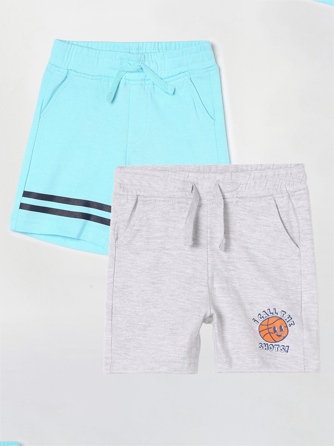 

Juniors by Lifestyle Infants Boys Pack Of 2 Striped Cotton Shorts, Blue