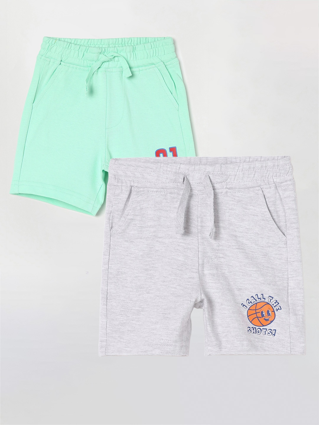 

Juniors by Lifestyle Boys Pack of 2 Cotton Shorts, Grey melange