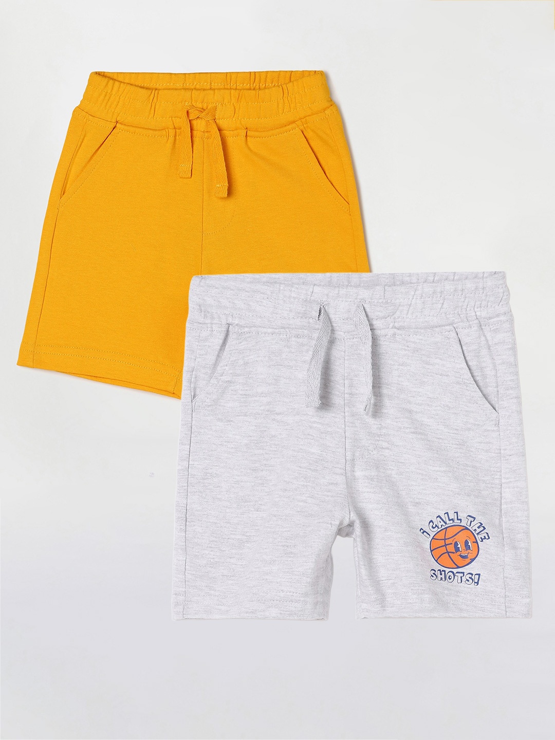 

Juniors by Lifestyle Boys Pack of 2 Cotton Shorts, Grey melange