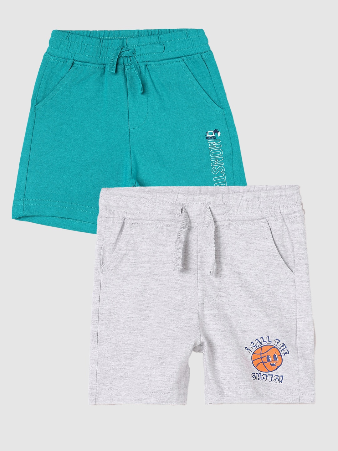 

Juniors by Lifestyle Boys Pack Of 2 Cotton Shorts, Grey melange