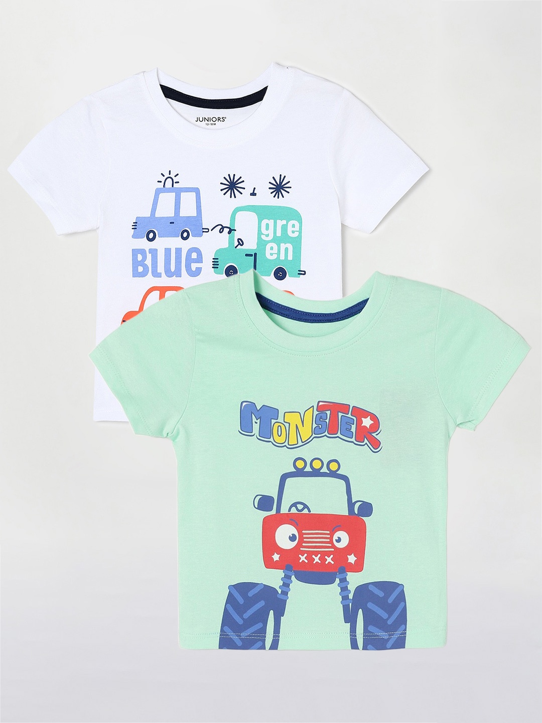 

Juniors by Lifestyle Boys Pack of 2 Cotton T-Shirts, Green