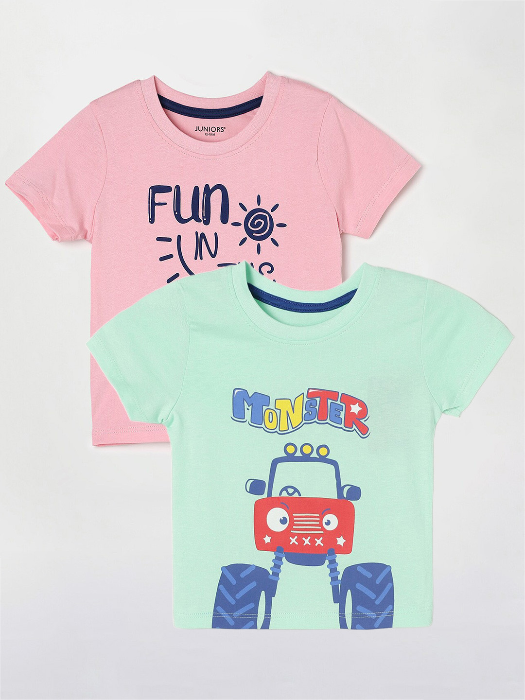 

Juniors by Lifestyle Boys Pack of 2 Printed Cotton T-Shirt, Green