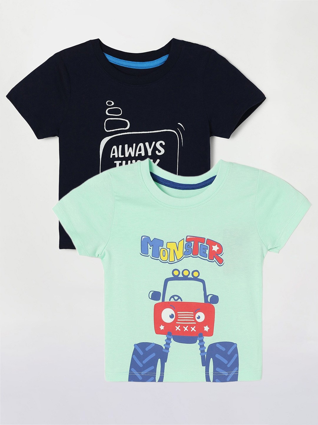 

Juniors by Lifestyle Boys Pack of 2 Printed Cotton T-Shirt, Green