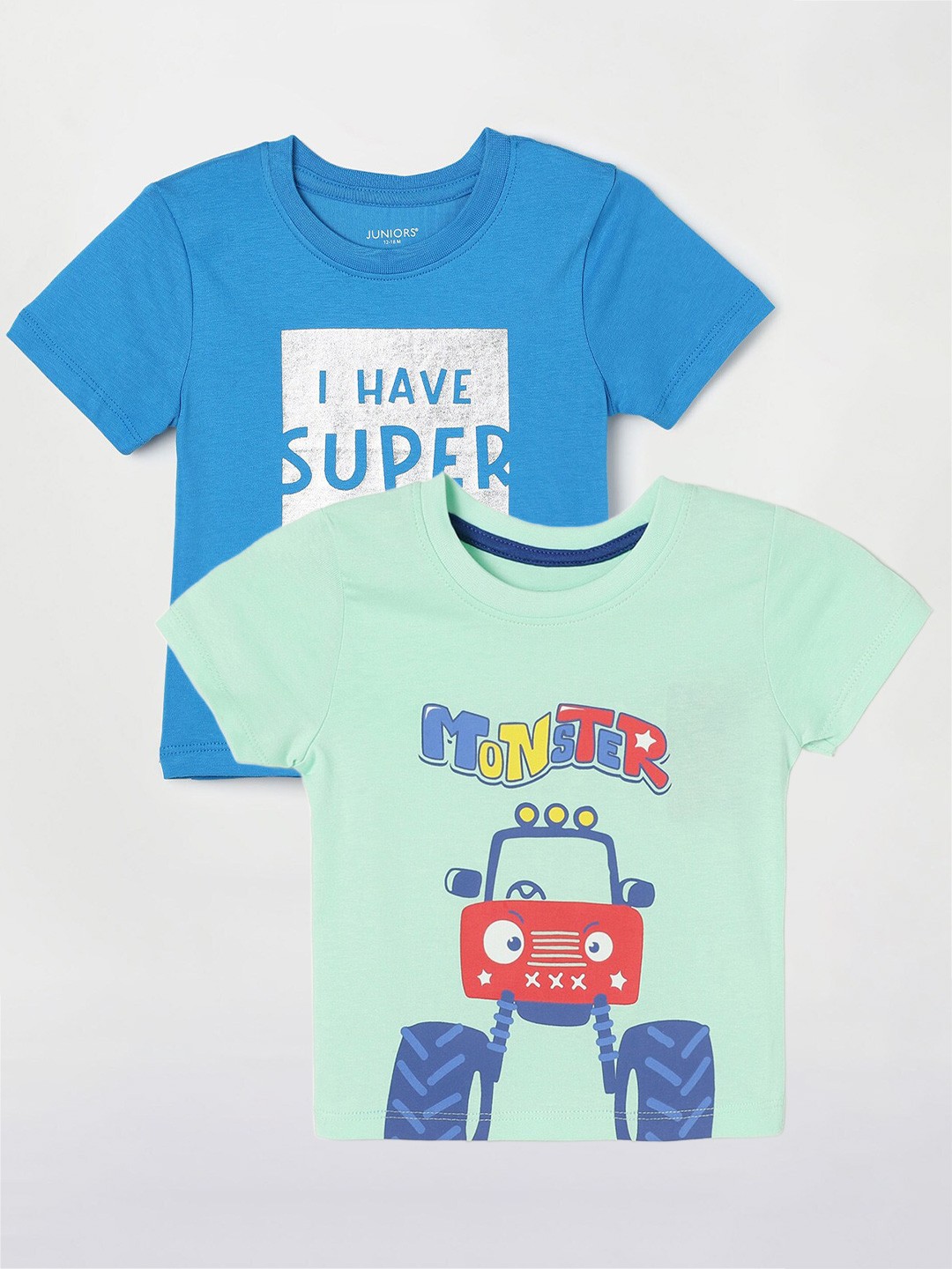 

Juniors by Lifestyle Boys Pack of 2 Printed Cotton T-Shirt, Green