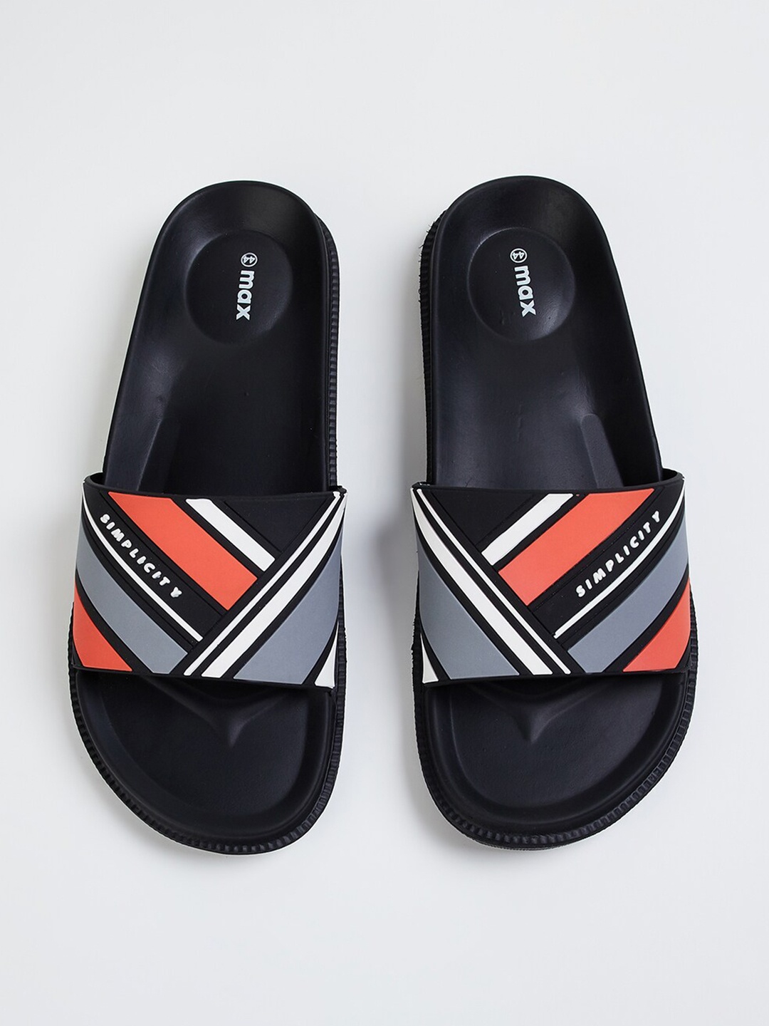 

max Men Striped Sliders, Orange