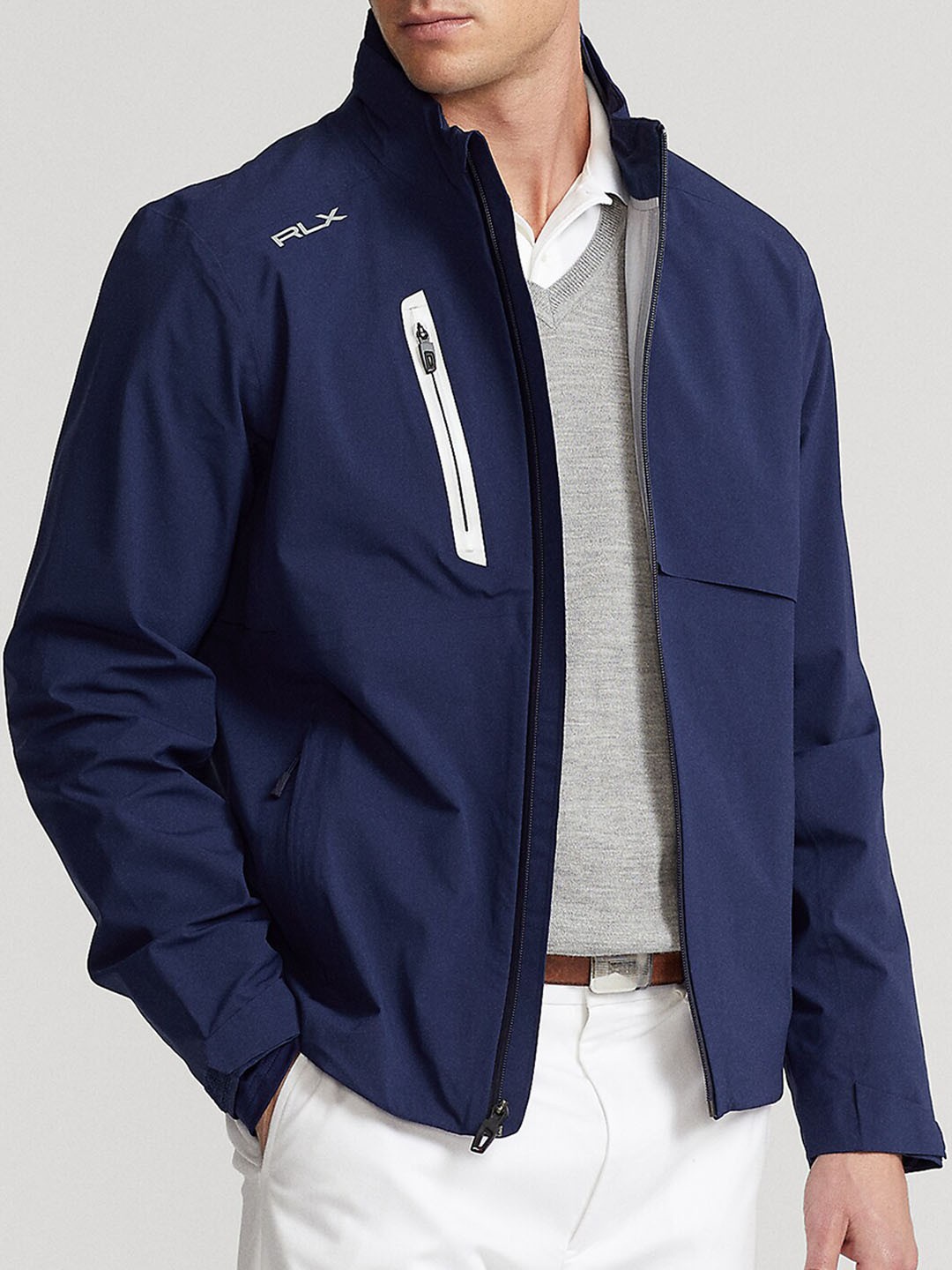 

Polo Ralph Lauren Mock Collar Waterproof Sporty Jacket, Navy blue