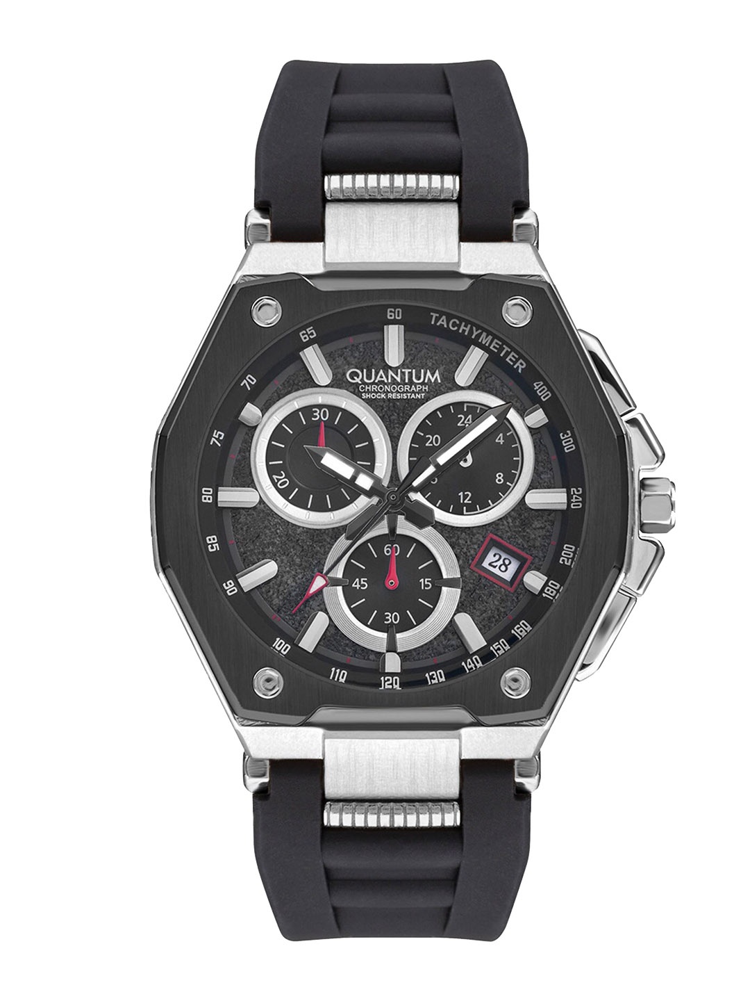 

Quantum Men Round Dial Quantum Powertech Chronograph Watch PWG1005 351_A, Black