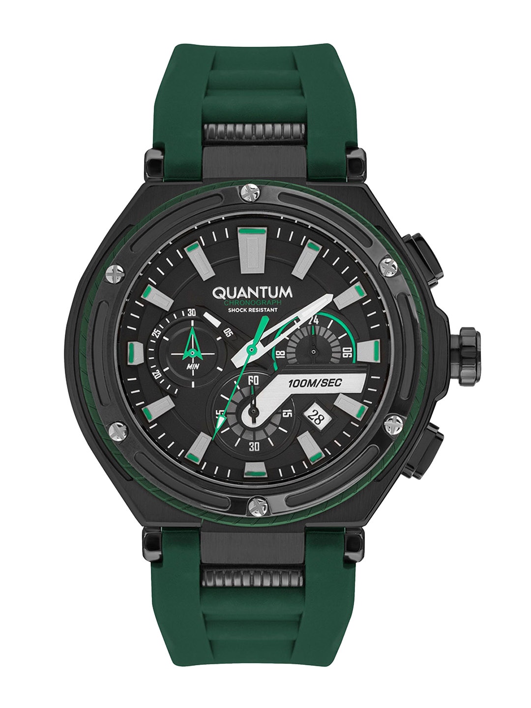 

Quantum Silicon Straps Analogue Display Chronograph Watch HNG1010.656_A, Black