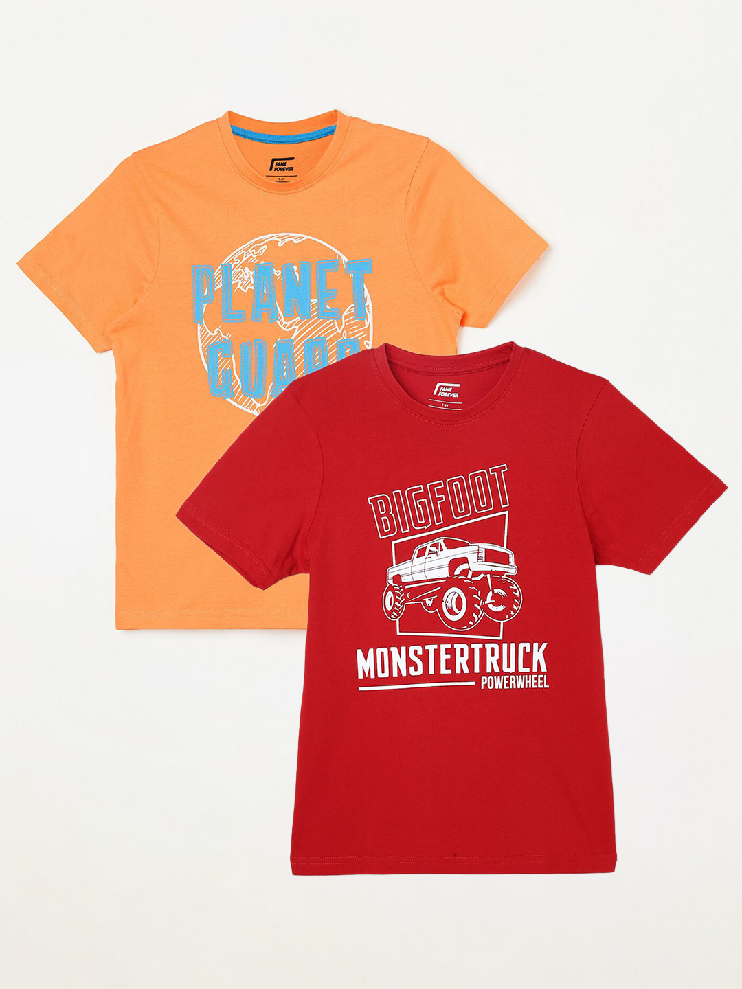 

Fame Forever by Lifestyle Boys Pack Of 2 Printed Cotton T-shirts, Red