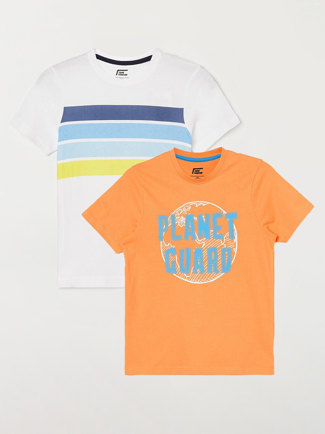 

Fame Forever by Lifestyle Boys Pack Of 2 Printed Cotton T-shirts, White