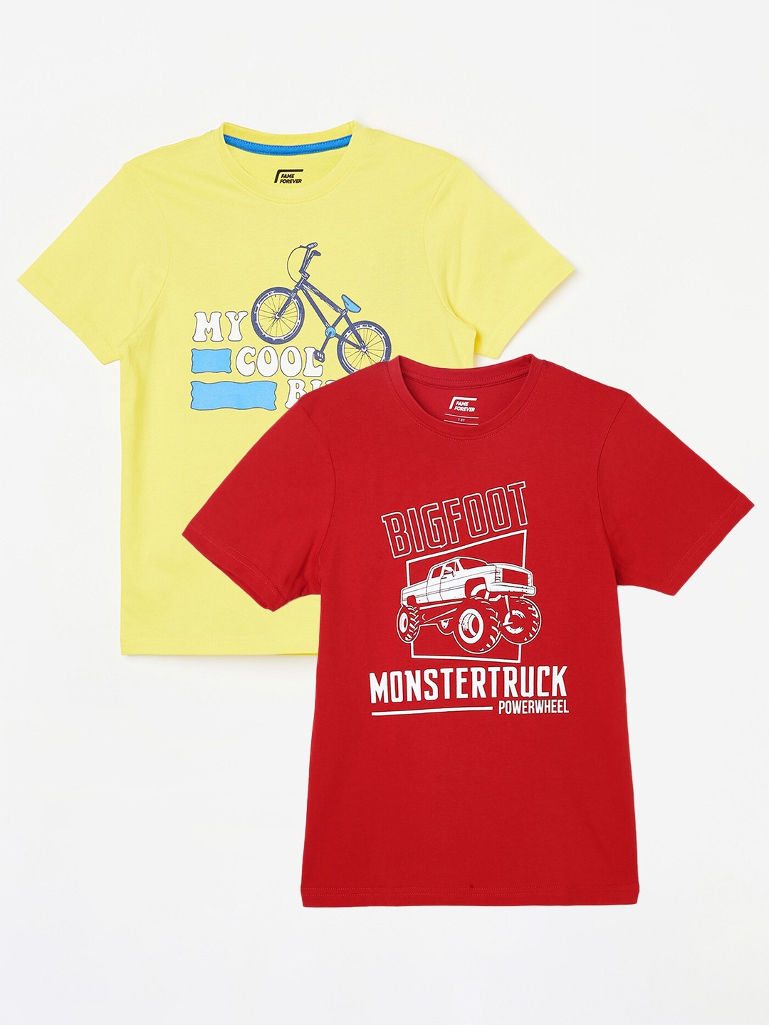 

Fame Forever by Lifestyle Boys Pack Of 2 Printed Cotton T-shirts, Red