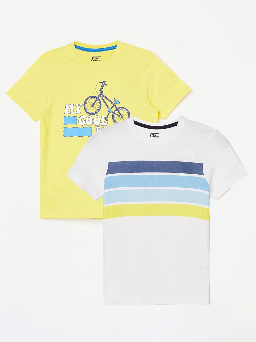 

Fame Forever by Lifestyle Boys Pack Of 2 Printed Cotton T-shirts, White