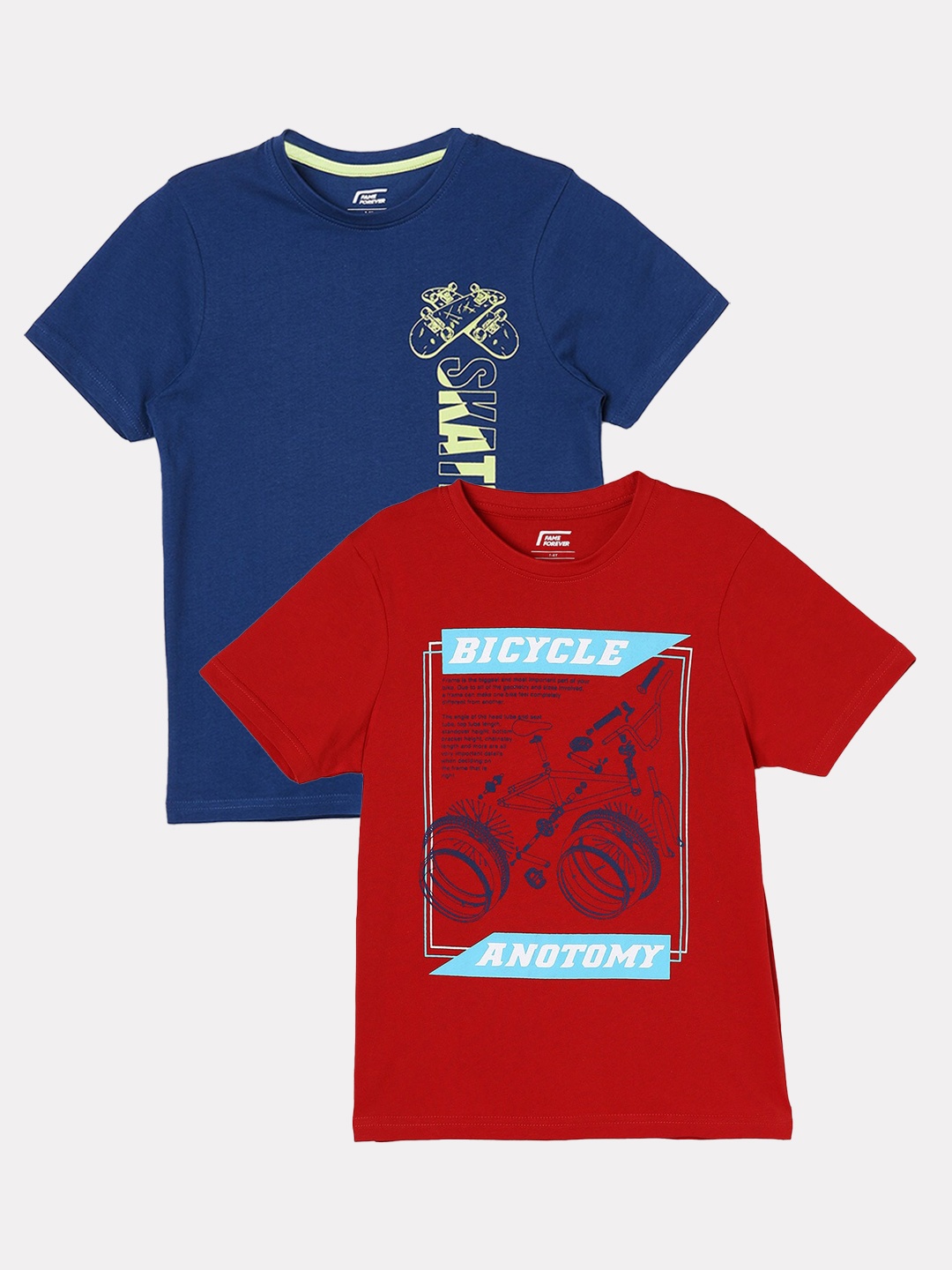 

Fame Forever by Lifestyle Boys Pack Of 2 Printed Cotton T-shirts, Red