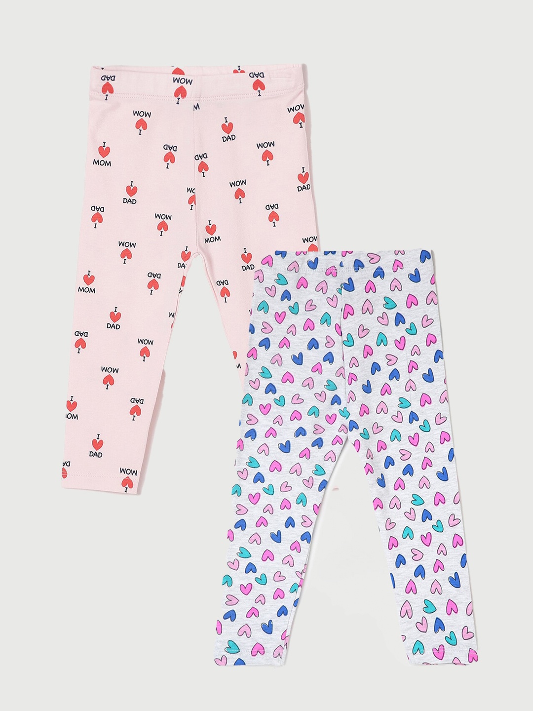 

Fame Forever by Lifestyle Girls Pack Of 2 Printed Ankle Length Leggings, Pink