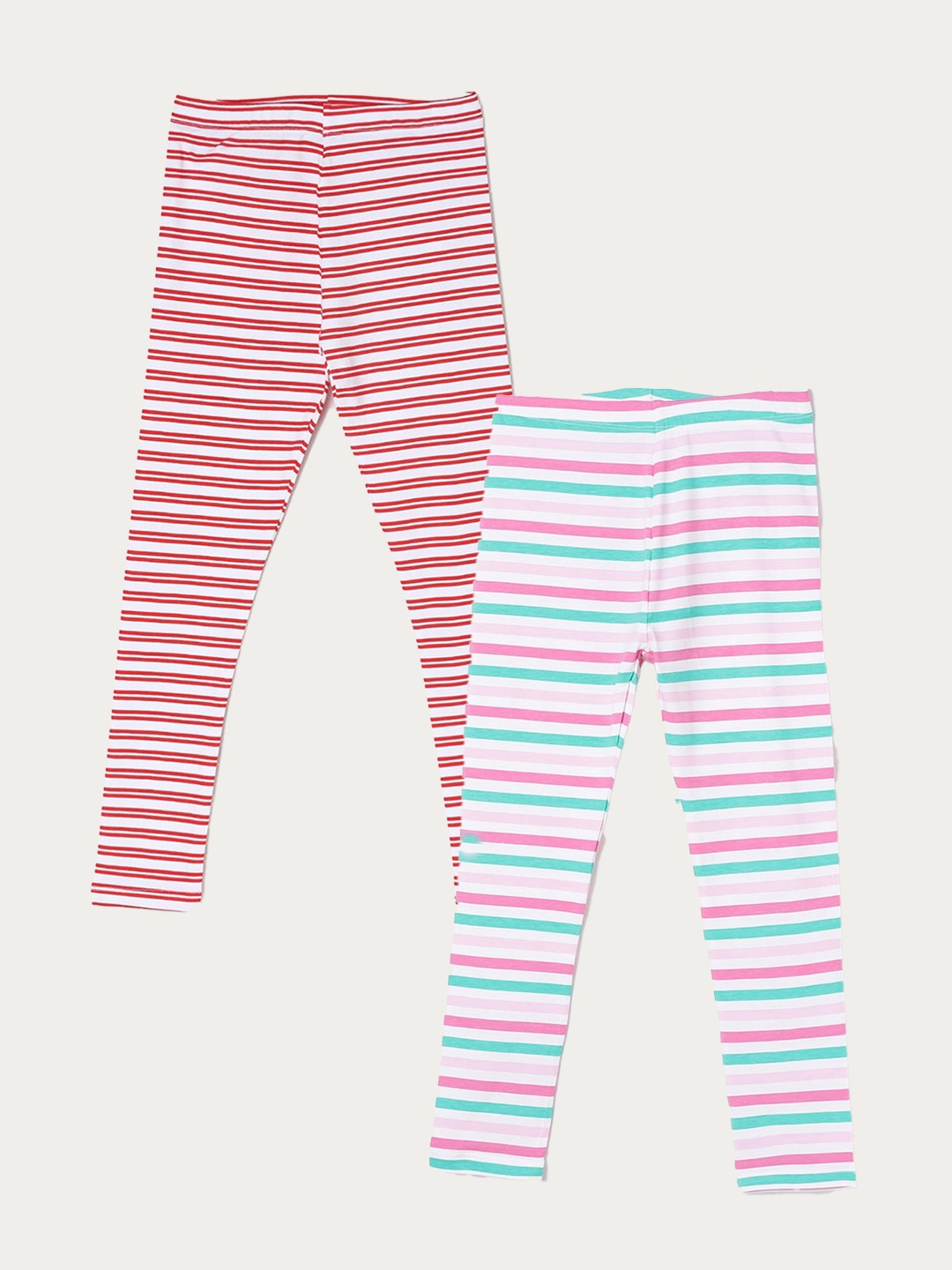 

Fame Forever by Lifestyle Girls Pack Of 2 Printed Ankle Length Leggings, Pink