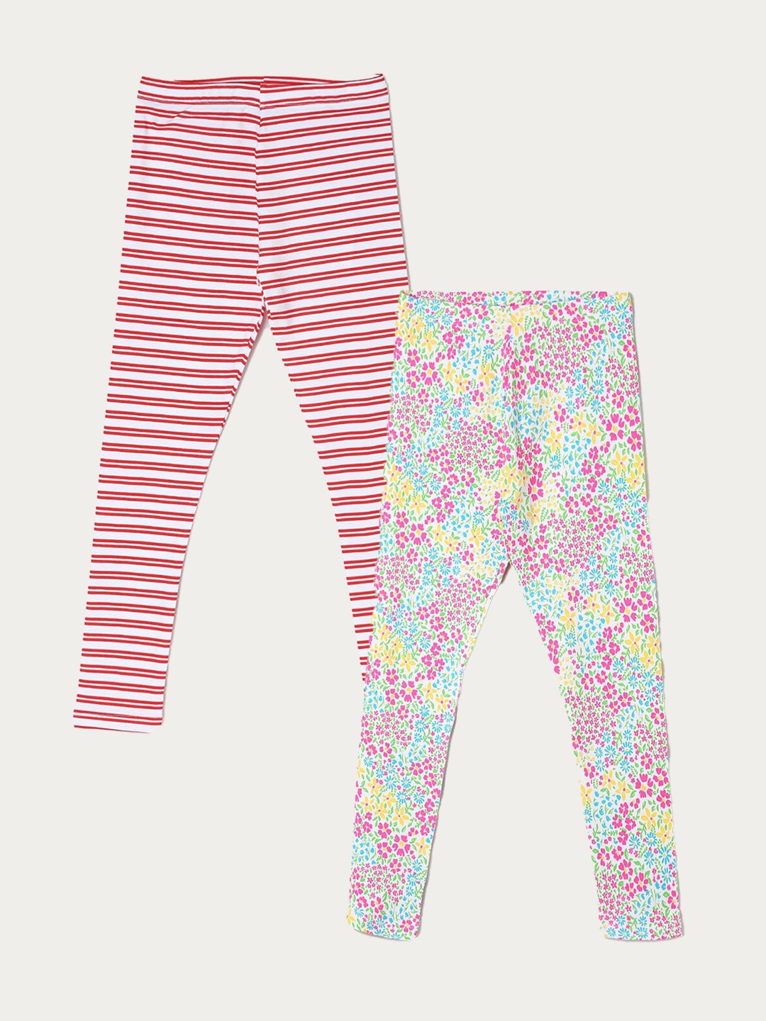 

Fame Forever by Lifestyle Girls Pack Of 2 Printed Ankle Length Leggings, White